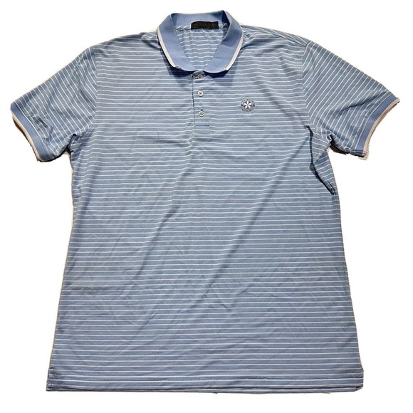G/FORE | Shirts | Mens L Gfore Stripe Blue Athletic Stretch Golf Polo ...